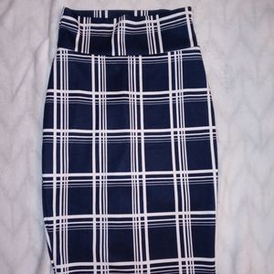 No Comment blue and white plaid skirt
